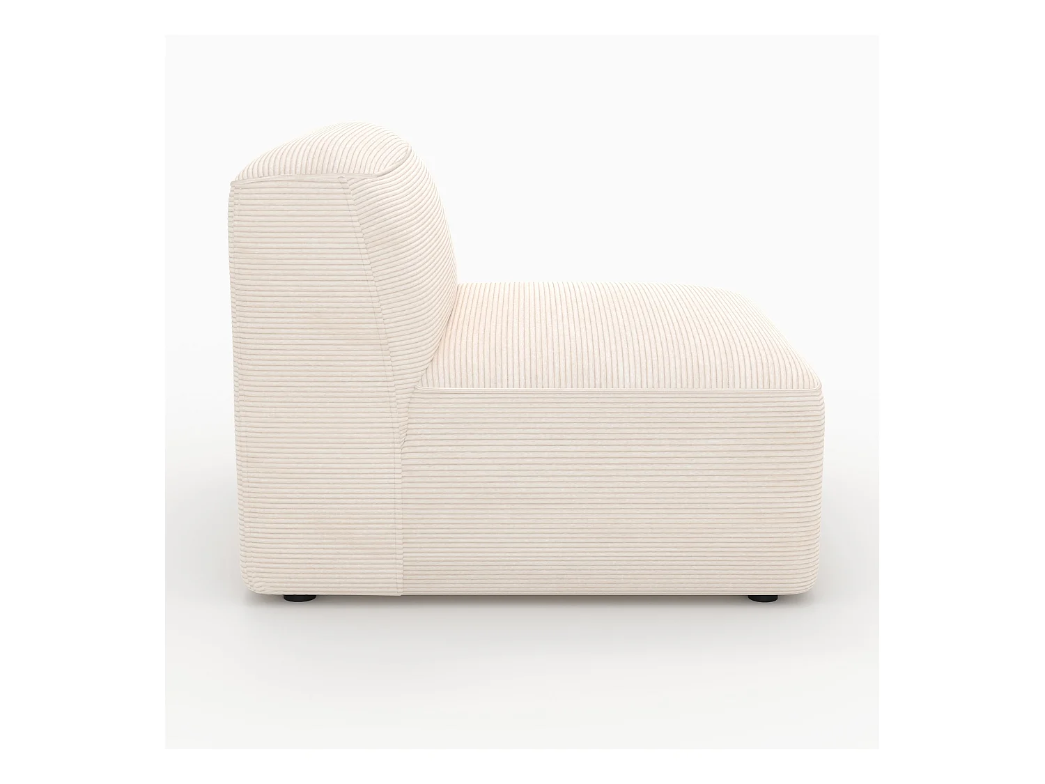 Chauffeuse pour canapé modulable en velours blanc cassé - Mina