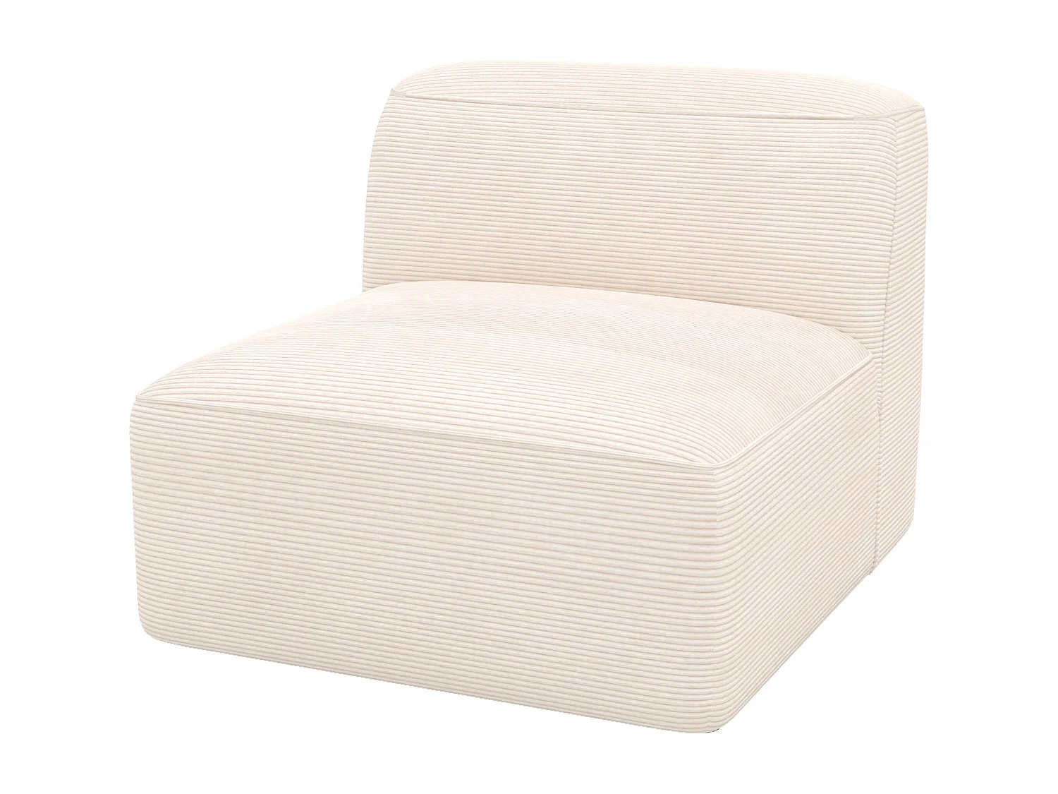 Sillón para sofá modular de terciopelo blanco roto - Mina