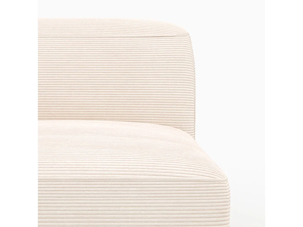 Sillón para sofá modular de terciopelo blanco roto - Mina