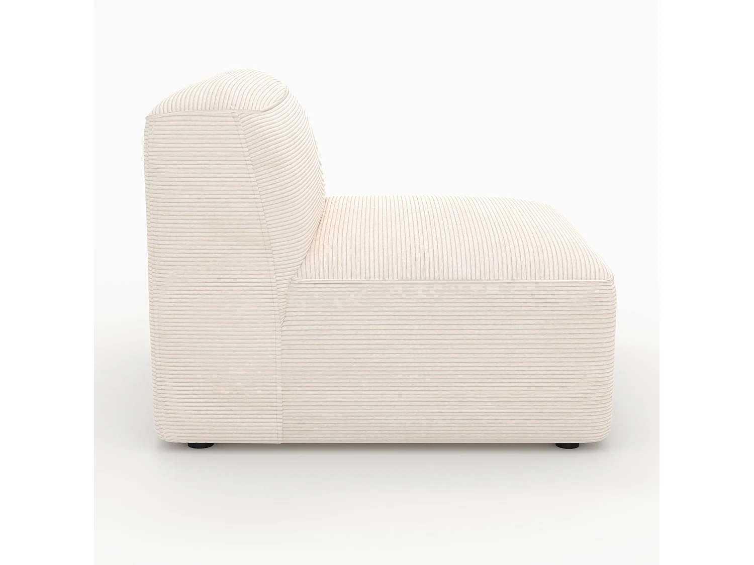 Chauffeuse pour canapé modulable en velours blanc cassé - Mina