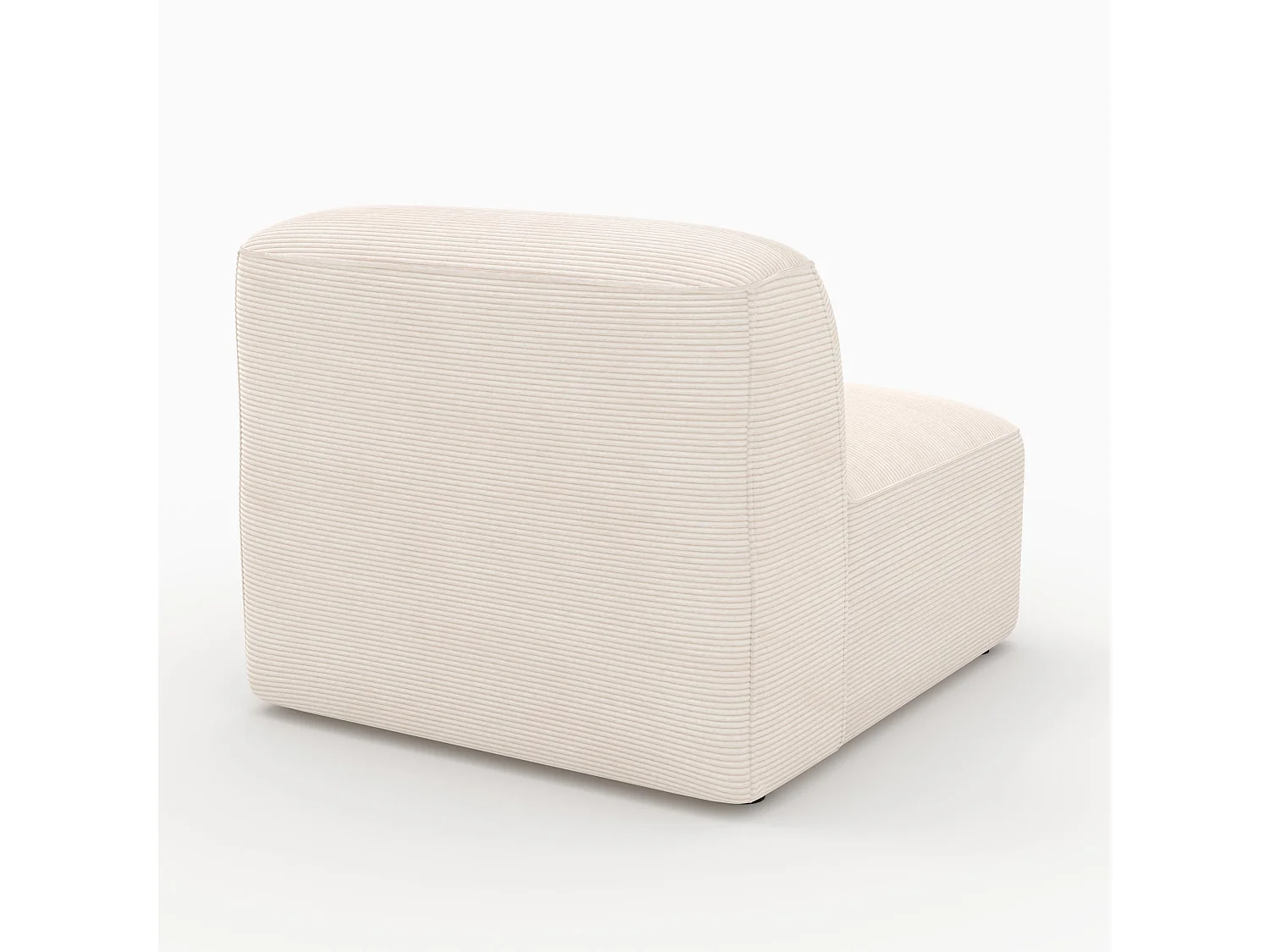 Chauffeuse pour canapé modulable en velours blanc cassé - Mina