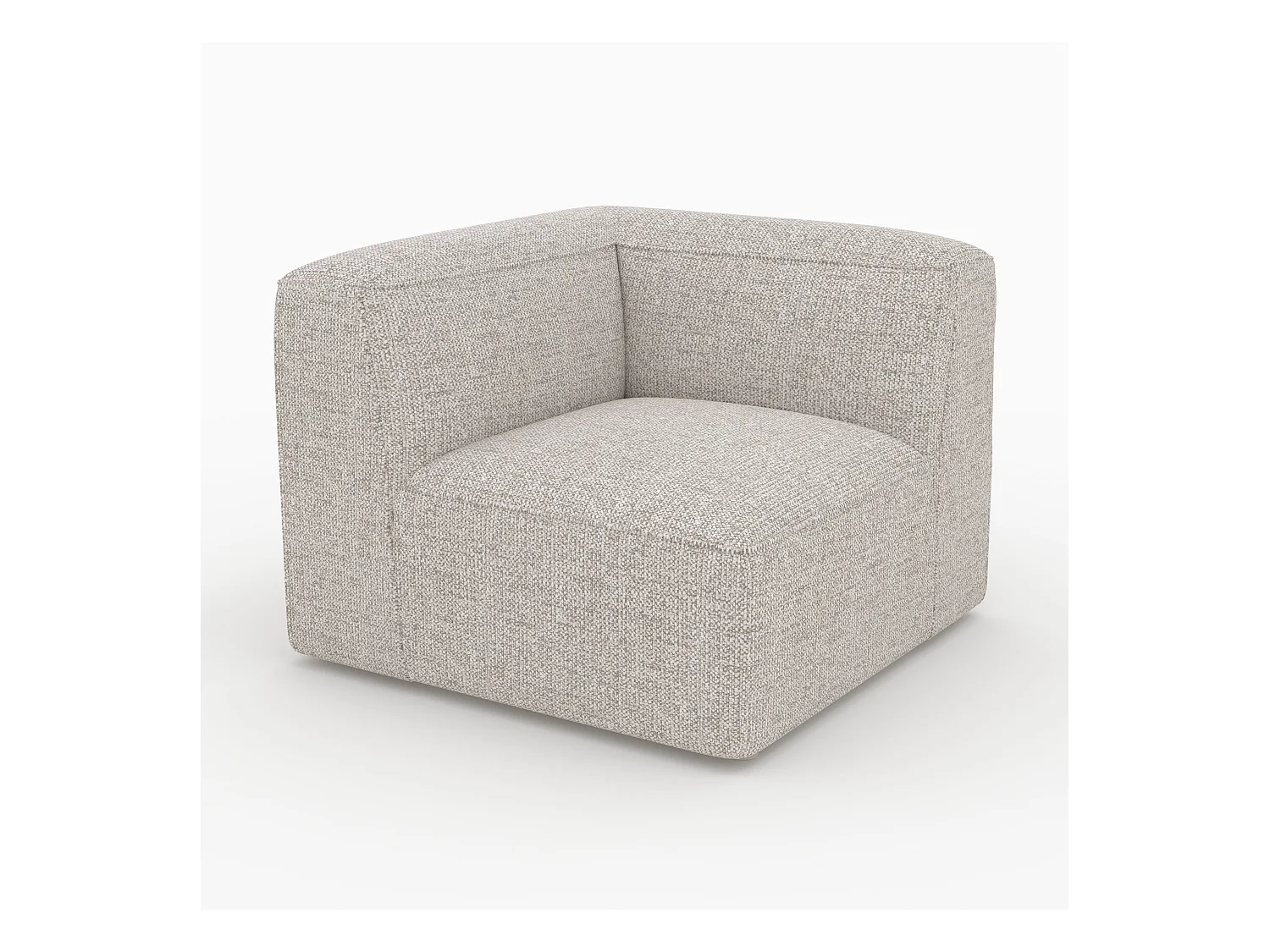 Angle interchangeable pour canapé modulable en tissu beige - Hestia