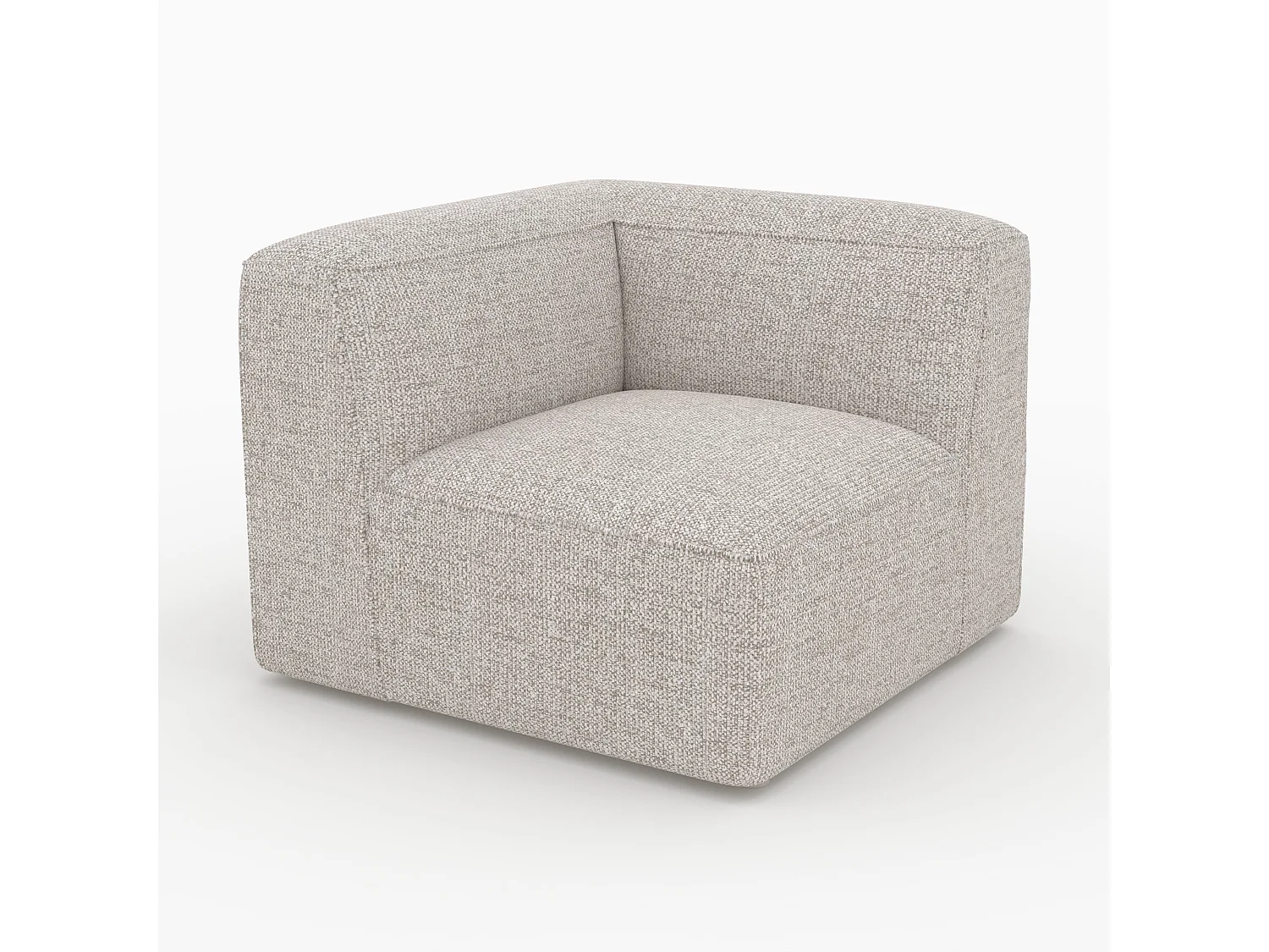 Angle interchangeable pour canapé modulable en tissu beige - Hestia