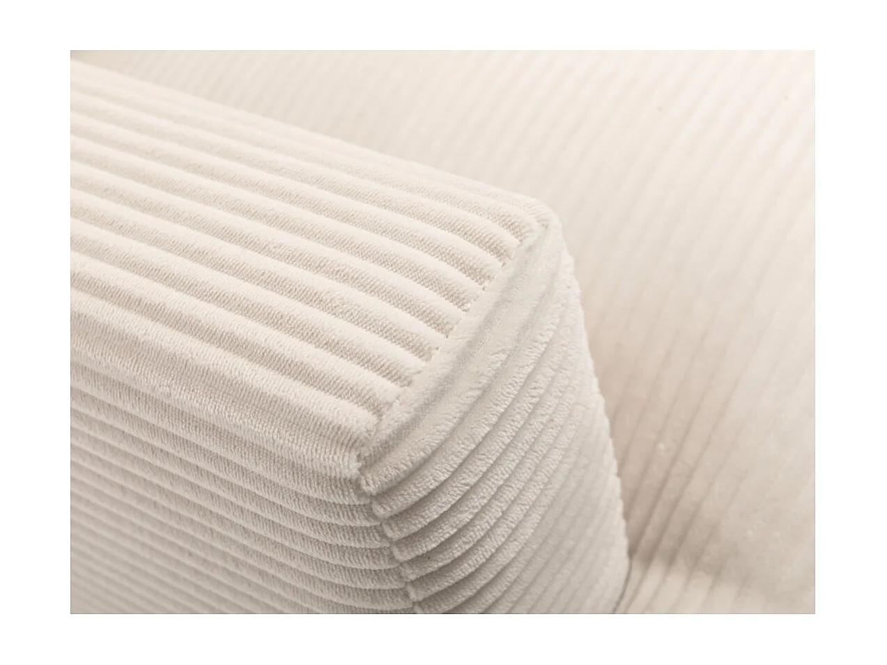 Ensemble canapés droits TALMA 3 + 2  places en velours côtelé beige pieds bois naturel