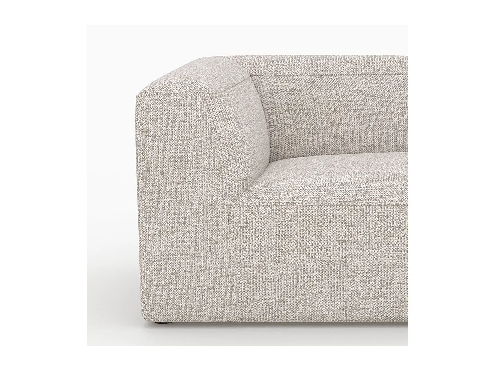 Méridienne d'angle à droite pour canapé modulable en tissu beige - Hestia