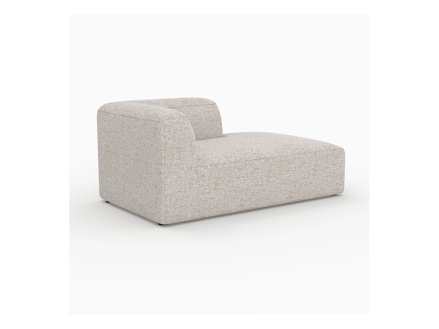 Méridienne d'angle à droite pour canapé modulable en tissu beige - Hestia