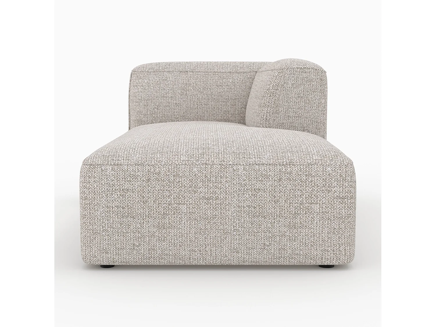 Méridienne d'angle à droite pour canapé modulable en tissu beige - Hestia