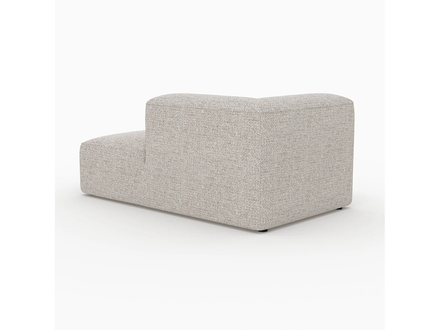 Méridienne d'angle à droite pour canapé modulable en tissu beige - Hestia