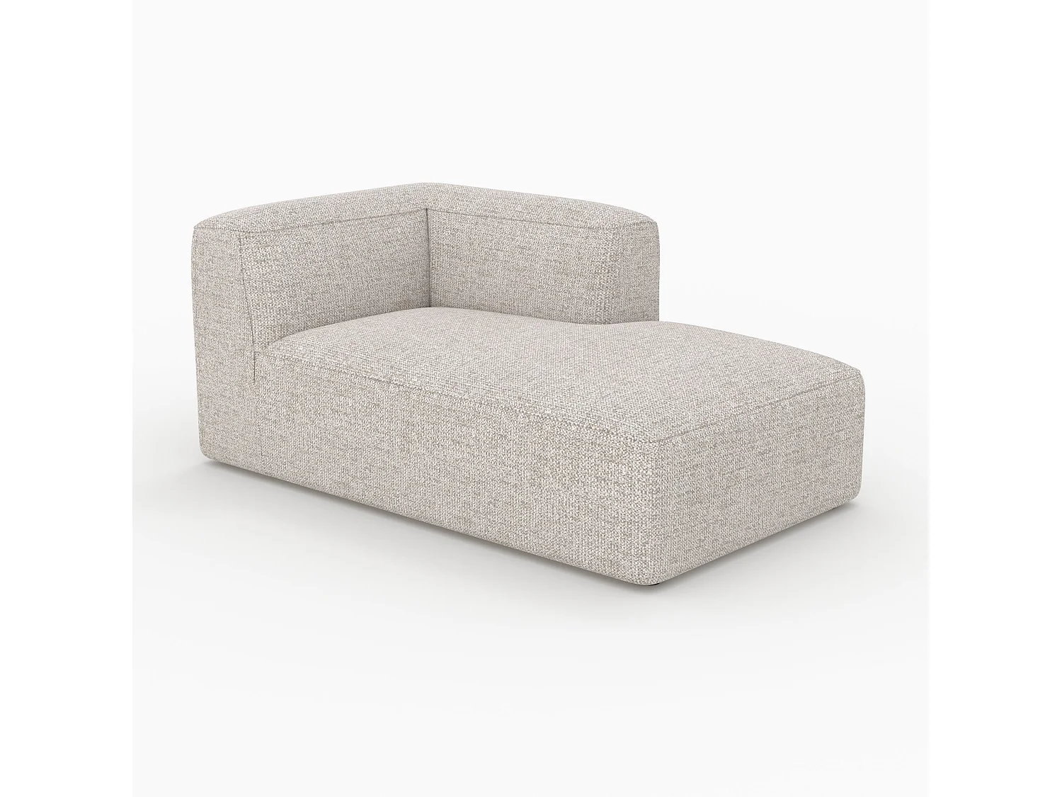 Chaise longue d'angolo a destra per divano modulare in tessuto beige - Hestia