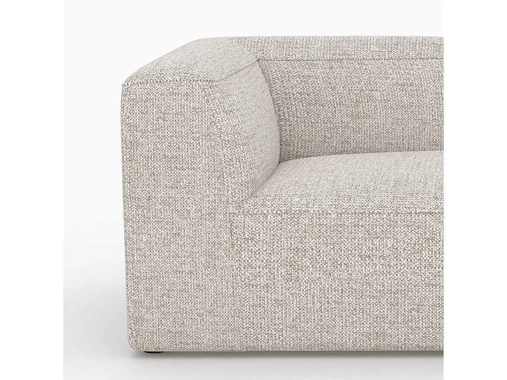 Méridienne d'angle à droite pour canapé modulable en tissu beige - Hestia