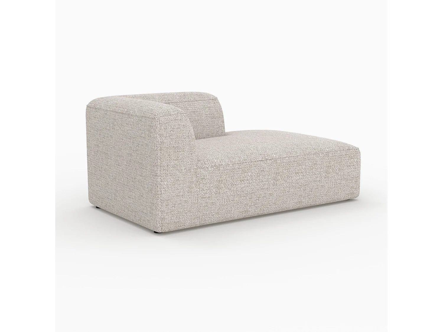 Méridienne d'angle à droite pour canapé modulable en tissu beige - Hestia