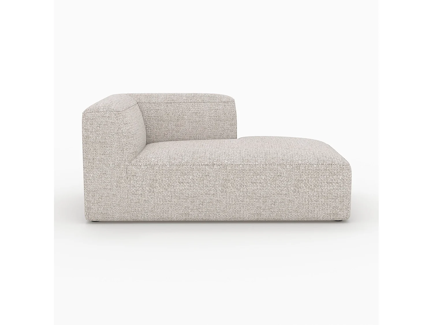 Méridienne d'angle à droite pour canapé modulable en tissu beige - Hestia