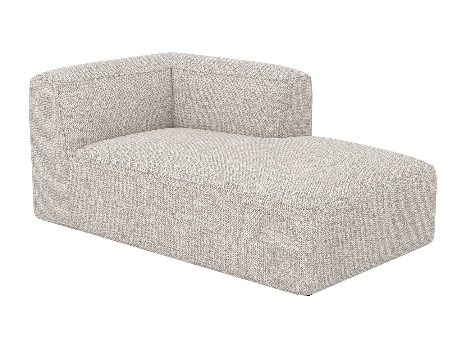 Méridienne d'angle à droite pour canapé modulable en tissu beige - Hestia