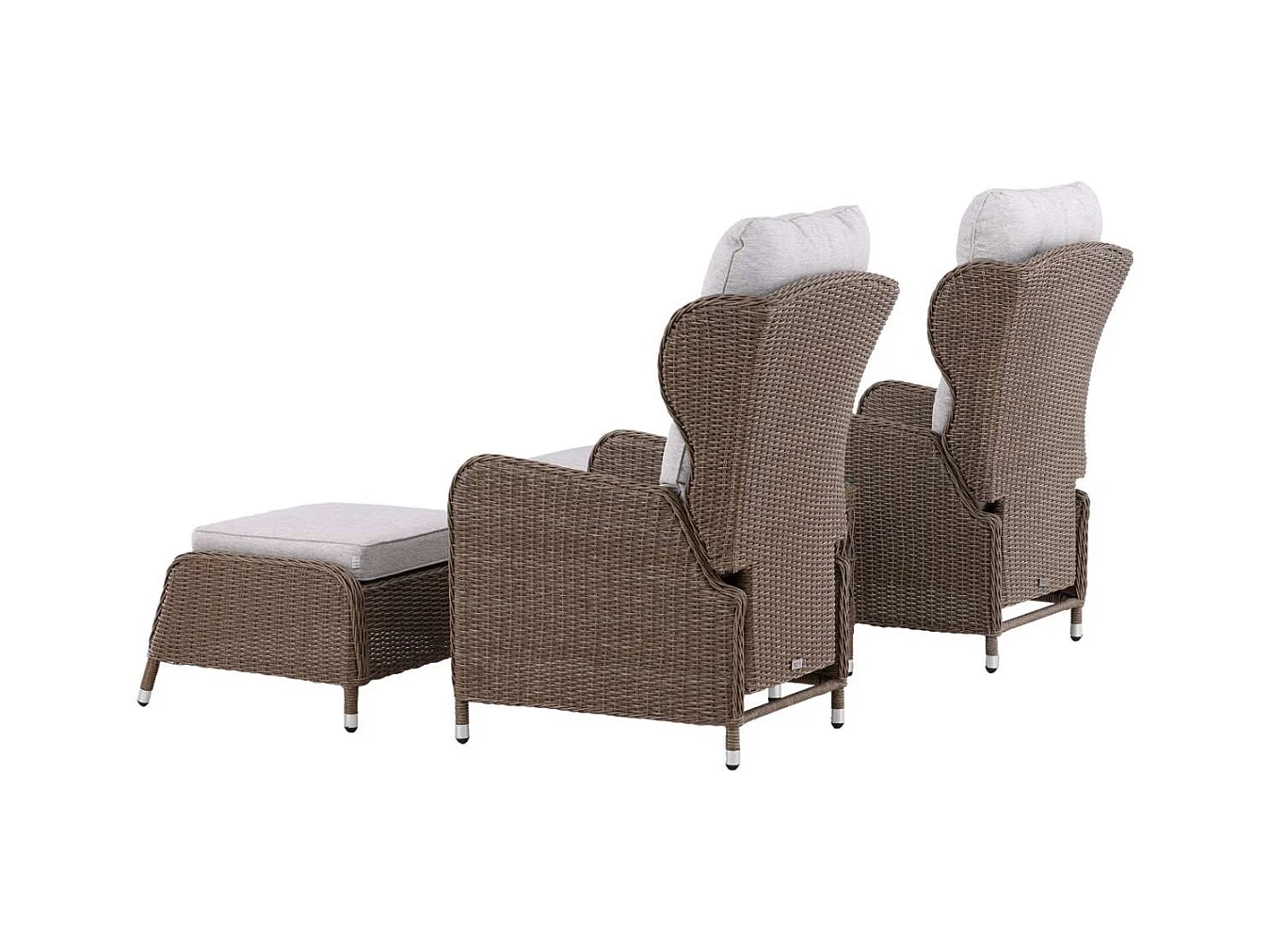 Washington Loungeset 2 Sessel, 2 Hocker, 1 Couchtisch natur.