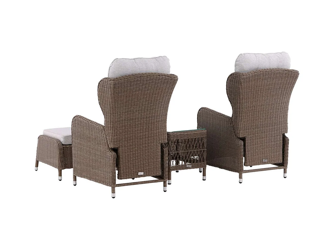 Washington Loungeset 2 Sessel, 2 Hocker, 1 Couchtisch natur.