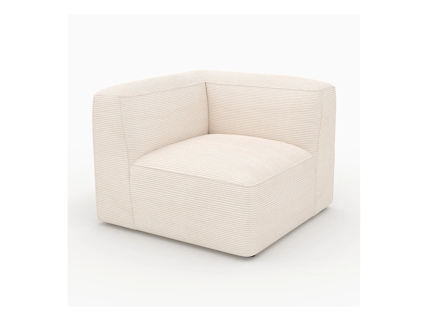 Angle gauche pour canapé modulable en velours blanc cassé - Mina