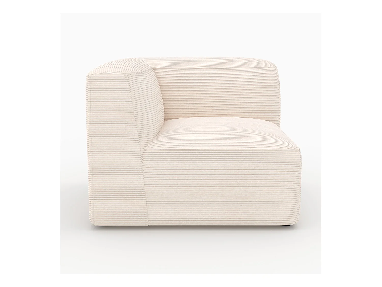 Angle gauche pour canapé modulable en velours blanc cassé - Mina