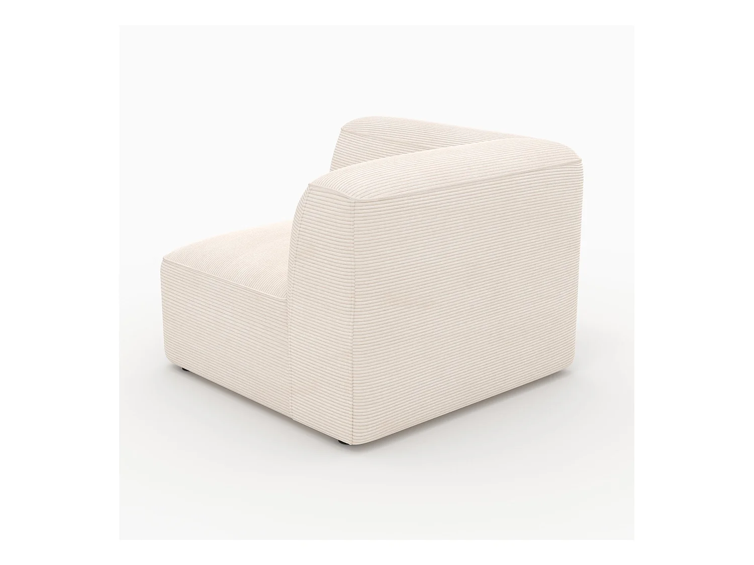 Angle gauche pour canapé modulable en velours blanc cassé - Mina