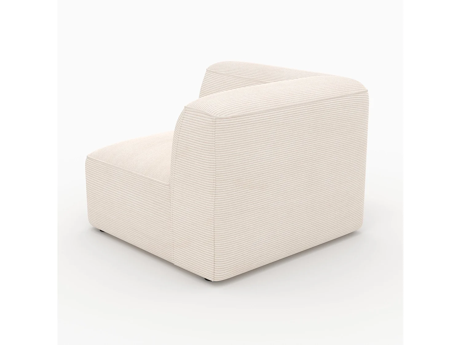 Angle gauche pour canapé modulable en velours blanc cassé - Mina