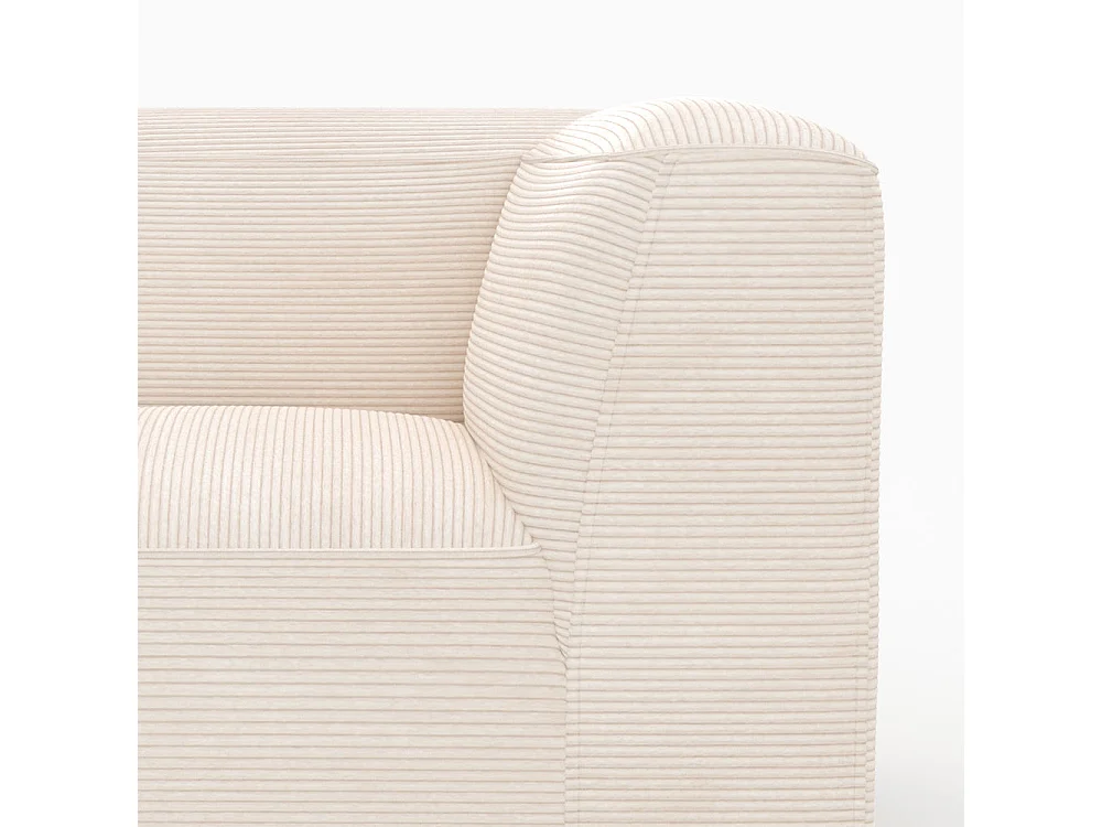 Angle gauche pour canapé modulable en velours blanc cassé - Mina