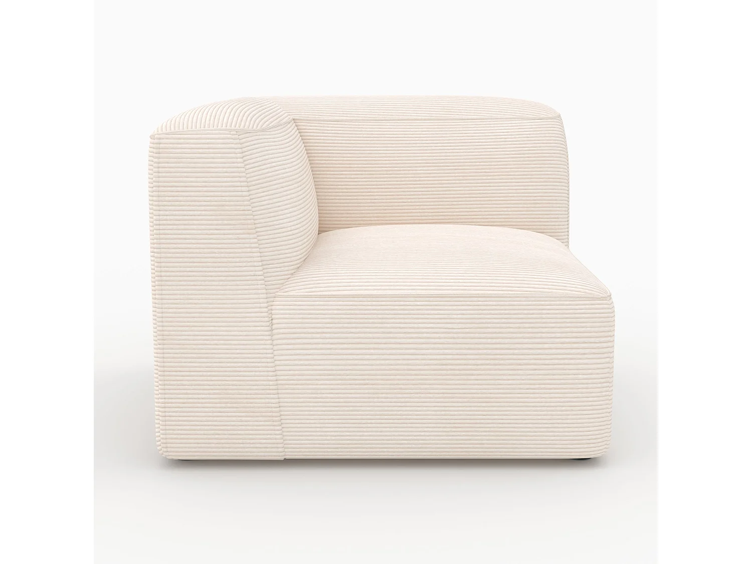 Ángulo izquierdo para sofá modular de terciopelo blanco roto - Mina