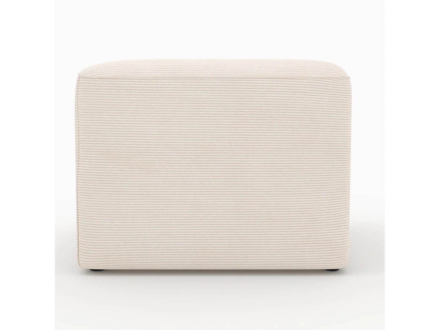 Ángulo izquierdo para sofá modular de terciopelo blanco roto - Mina