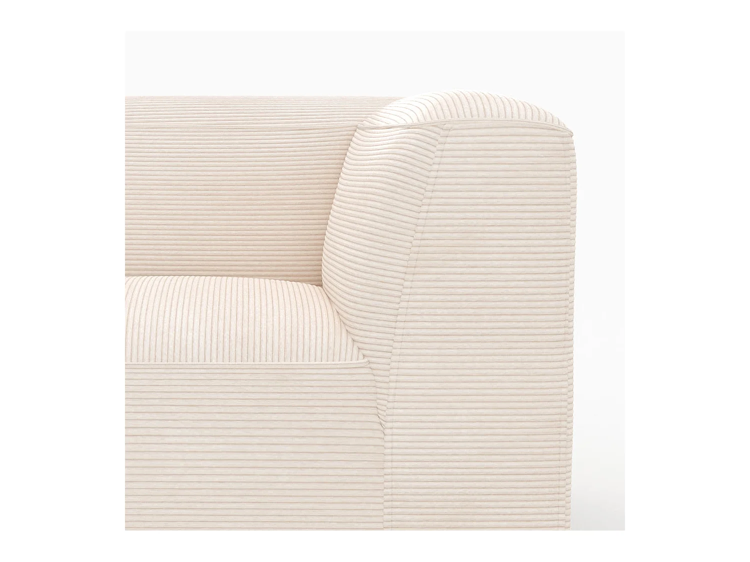 Ángulo izquierdo para sofá modular de terciopelo blanco roto - Mina