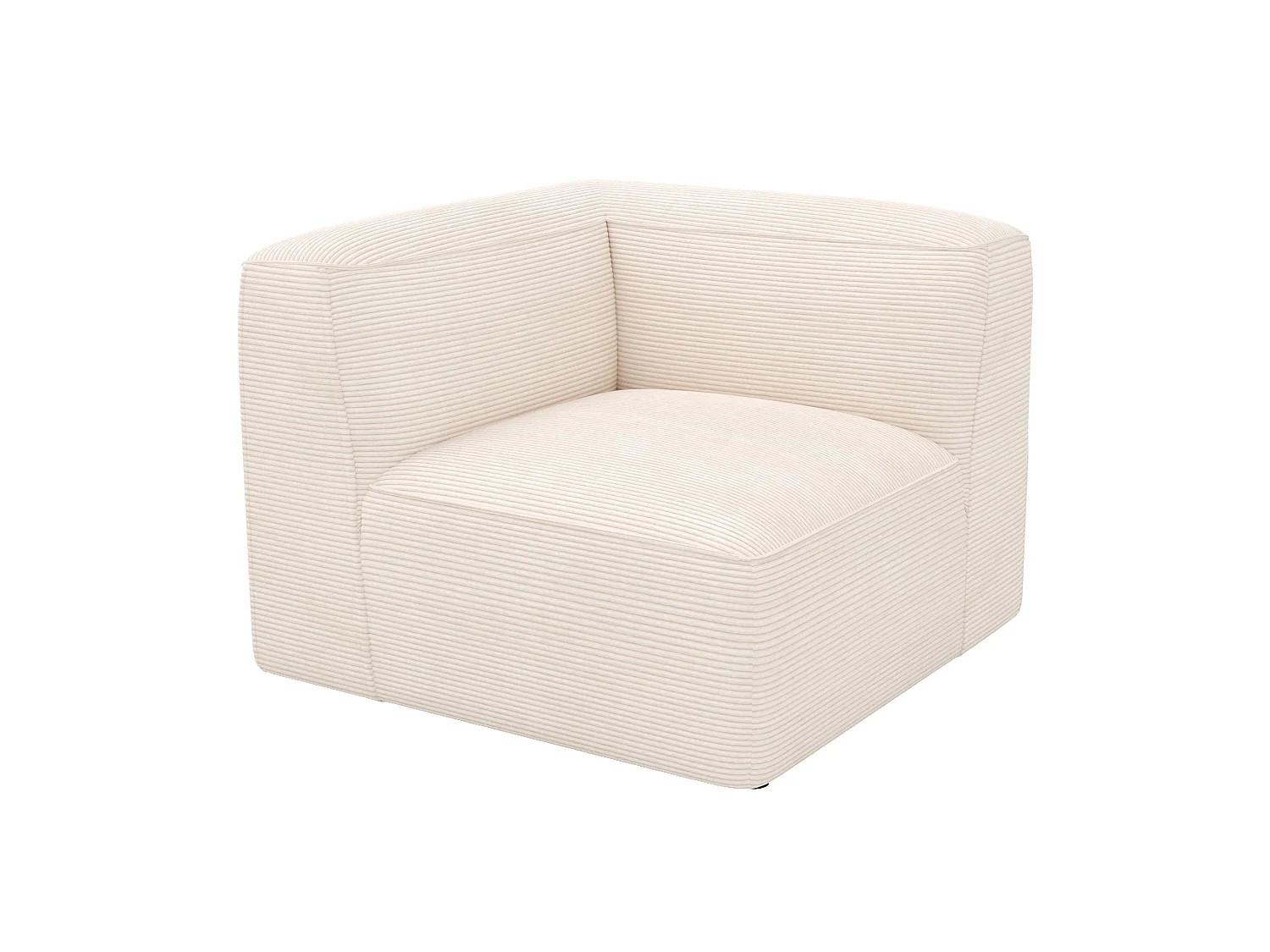 Modulo angolare sinistro per divano modulare in velluto bianco sporco - Mina