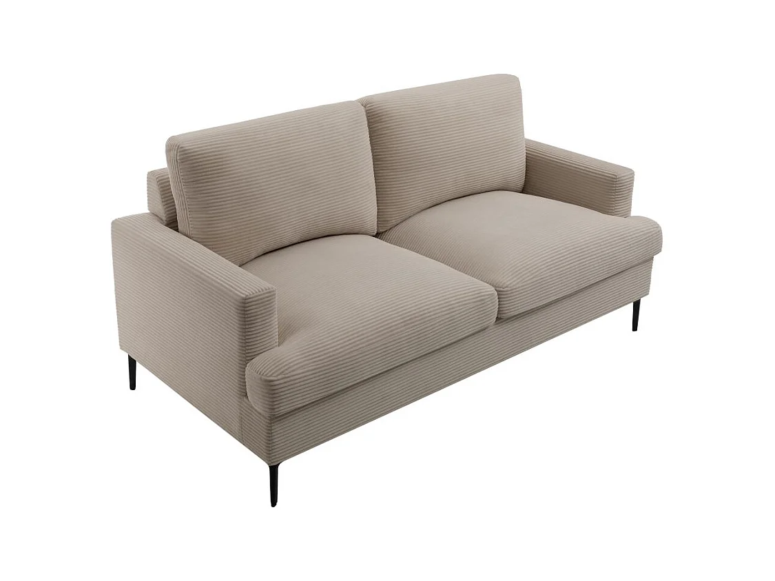 Canapé droit 3 places TALMA en velours côtelé taupe