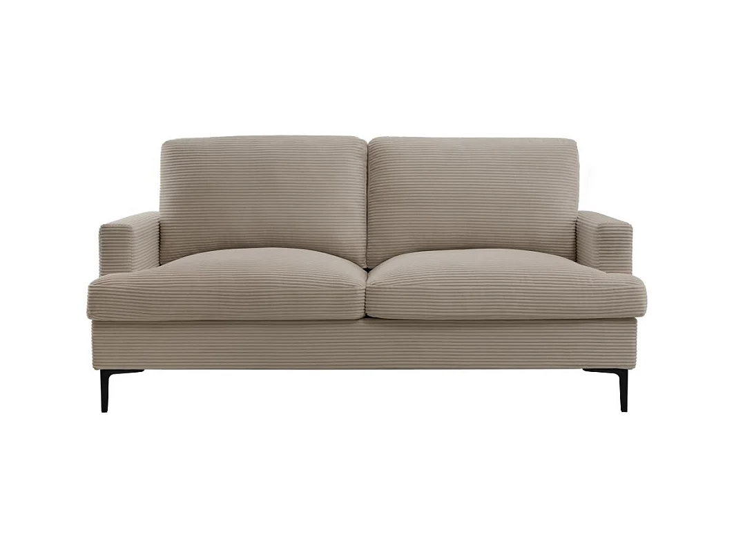 Canapé droit 3 places TALMA en velours côtelé taupe