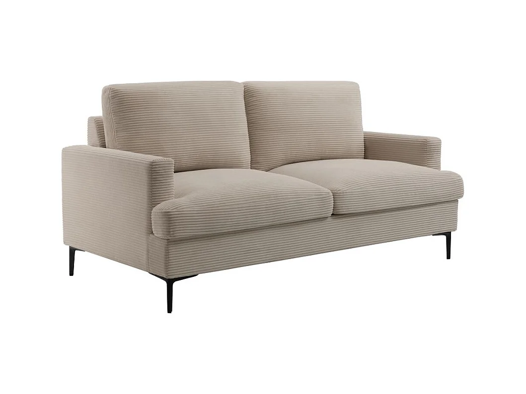 Canapé droit 3 places TALMA en velours côtelé taupe