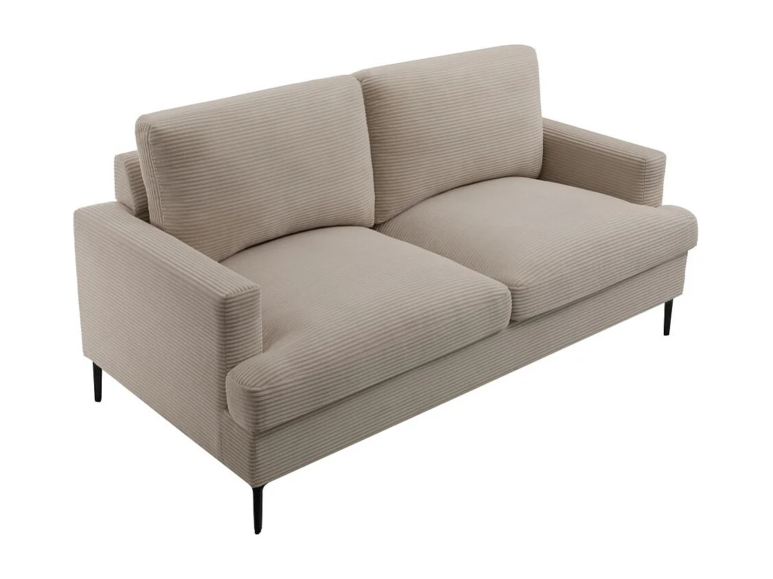 Canapé droit 3 places TALMA en velours côtelé taupe