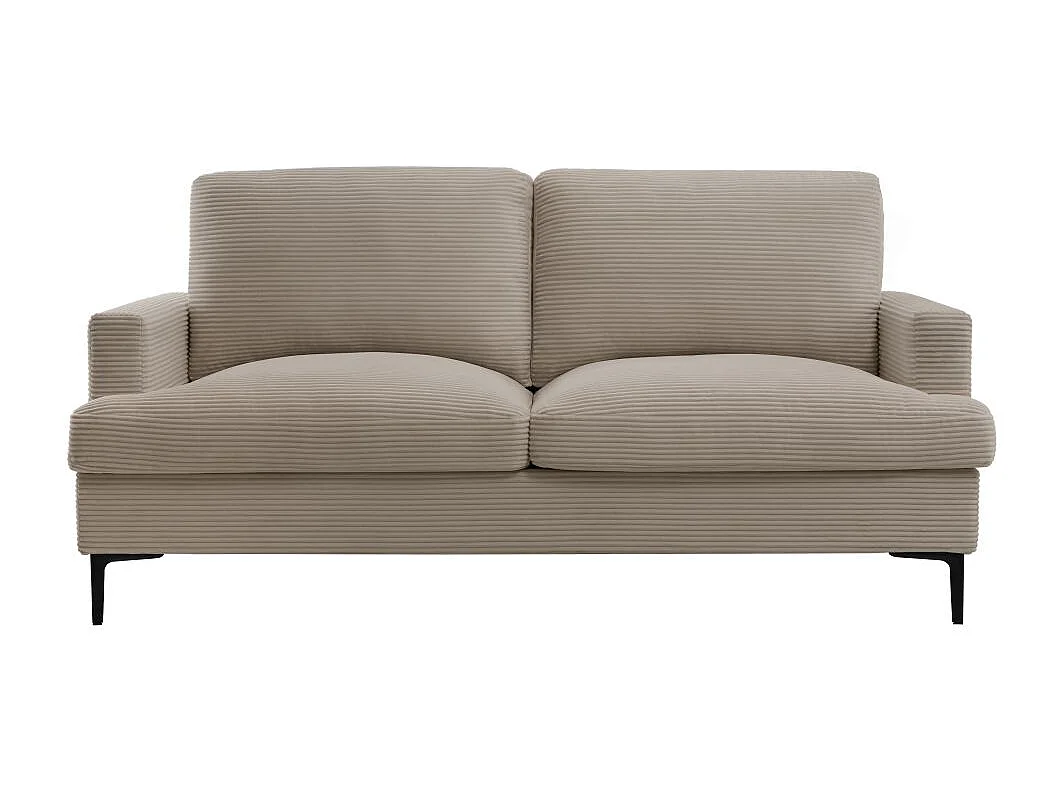 Canapé droit 3 places TALMA en velours côtelé taupe