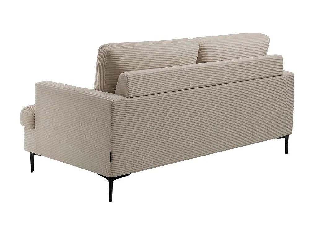 Canapé droit 3 places TALMA en velours côtelé taupe