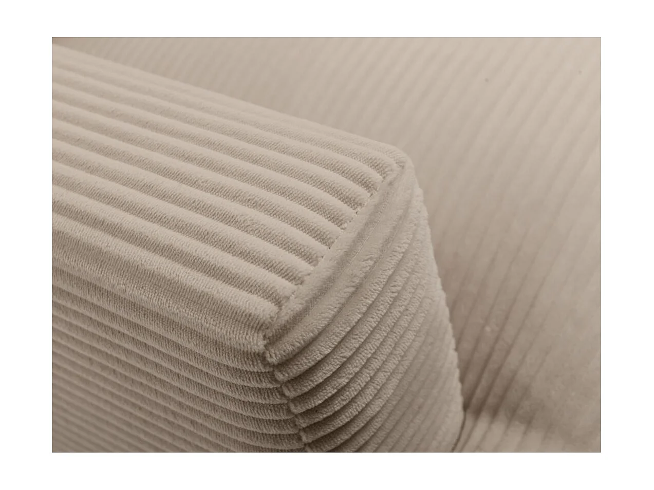 Canapé droit 3 places TALMA en velours côtelé taupe