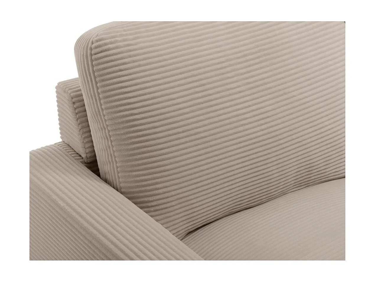 Canapé droit 3 places TALMA en velours côtelé taupe