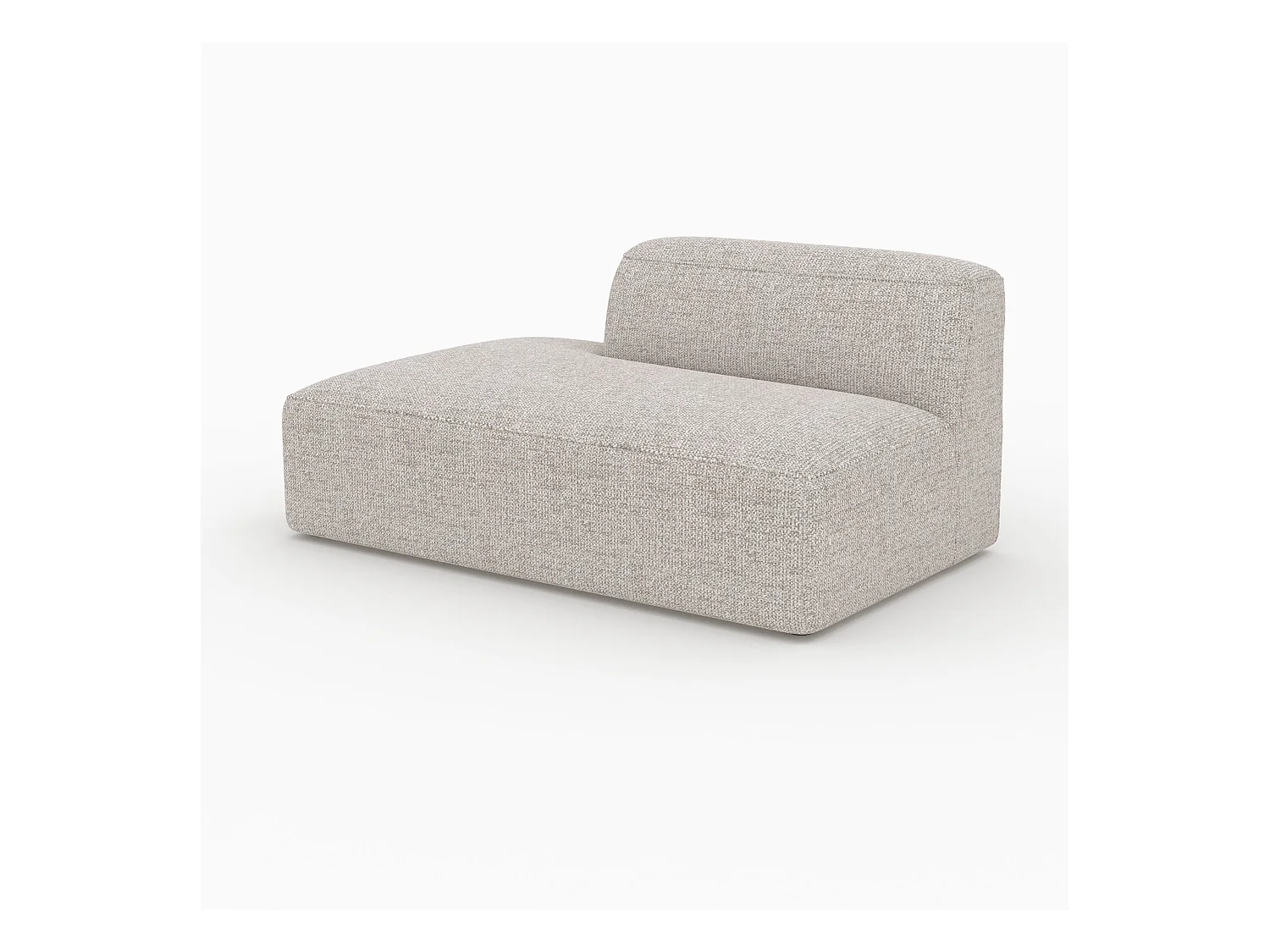 Méridienne dossier à droite pour canapé modulable en tissu beige - Hestia