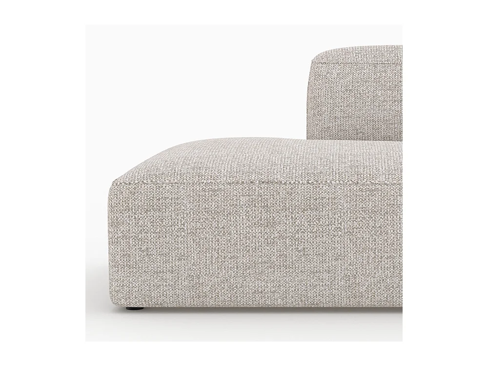 Méridienne dossier à droite pour canapé modulable en tissu beige - Hestia