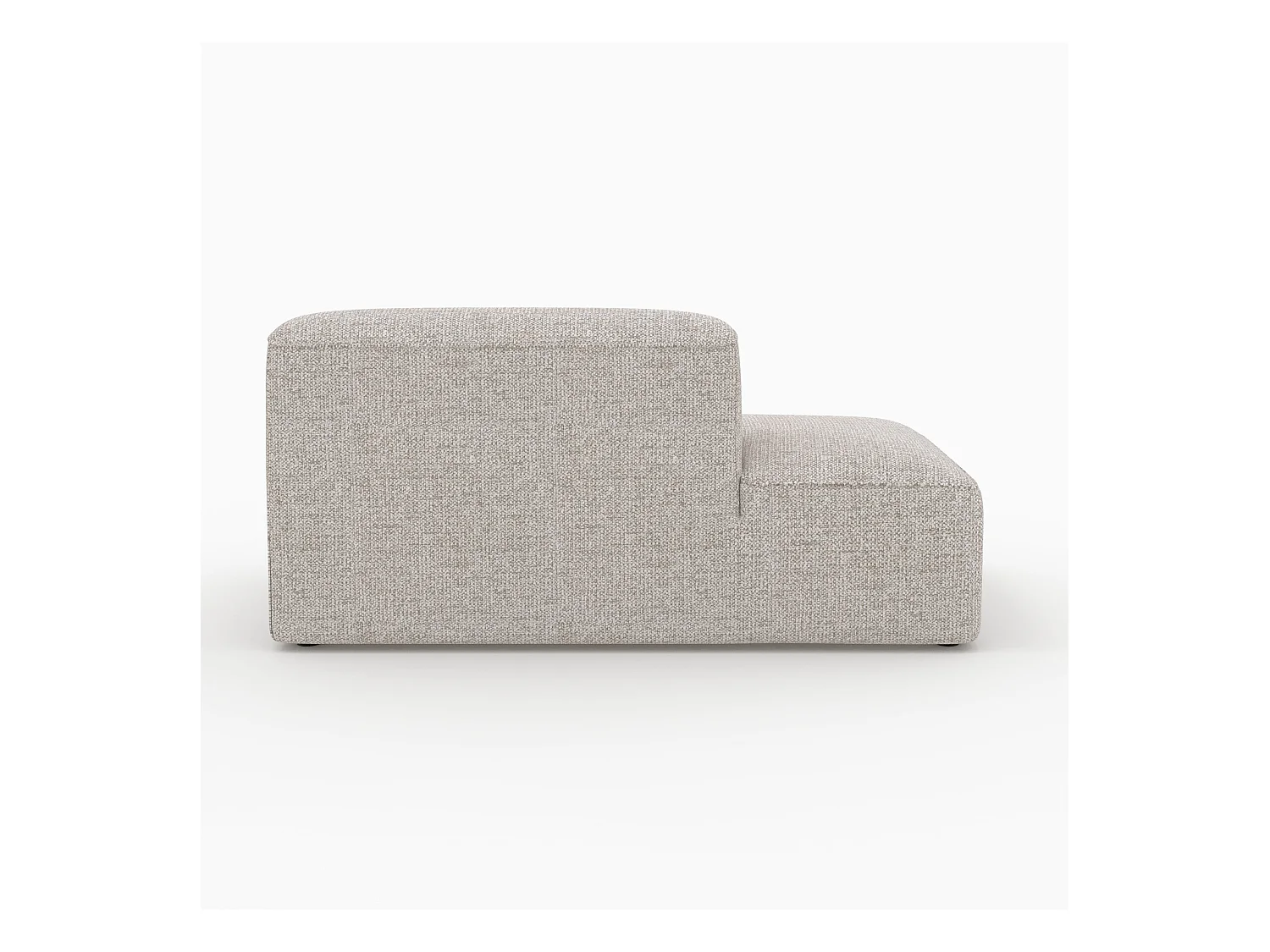 Méridienne dossier à droite pour canapé modulable en tissu beige - Hestia