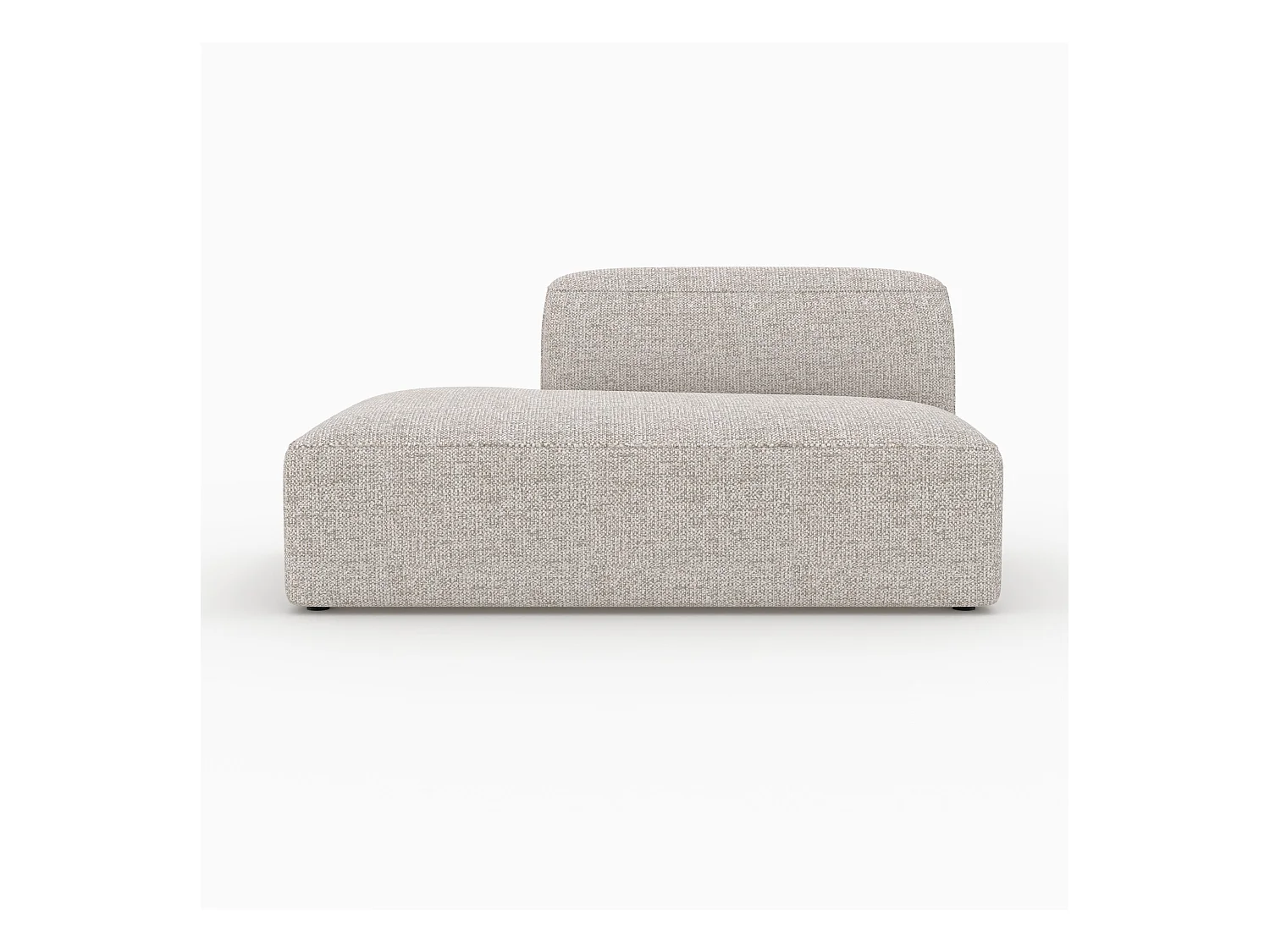 Méridienne dossier à droite pour canapé modulable en tissu beige - Hestia