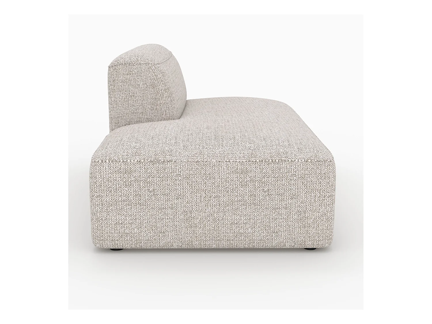 Méridienne dossier à droite pour canapé modulable en tissu beige - Hestia