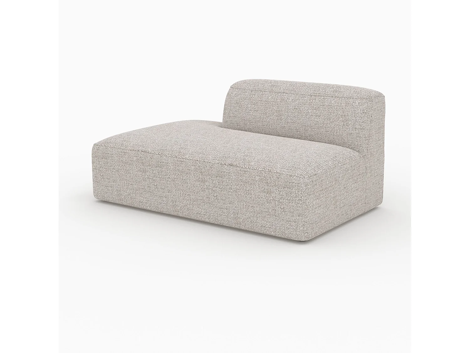 Chaise longue a destra per divano modulare in tessuto beige - Hestia