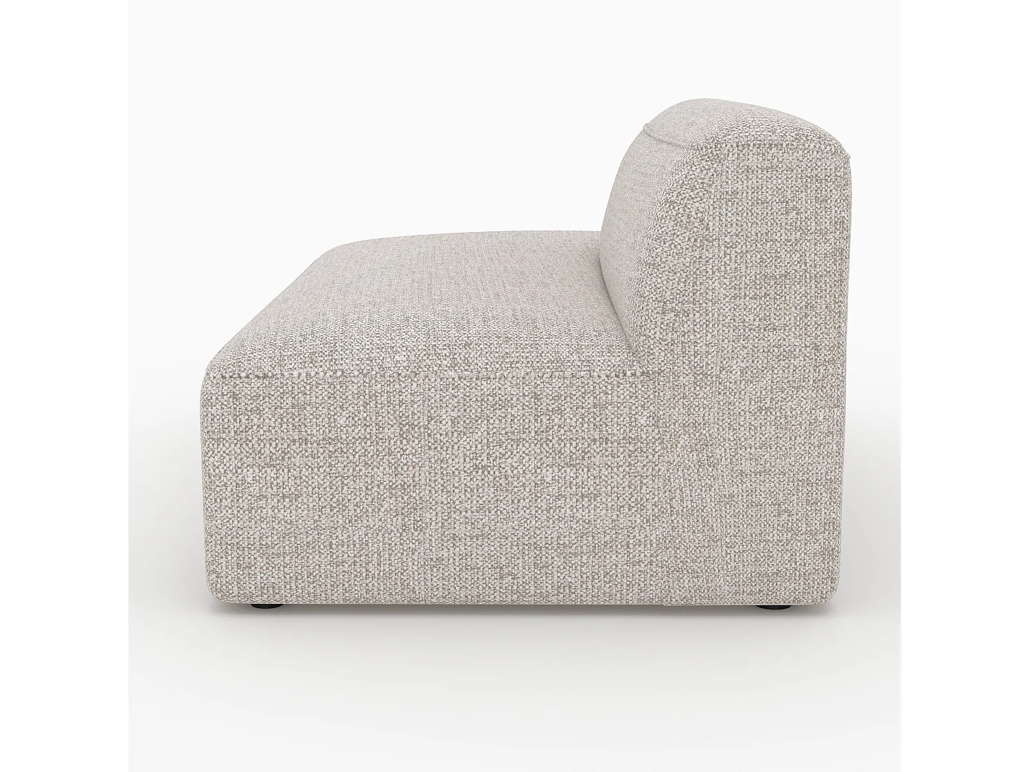 Chaise longue a destra per divano modulare in tessuto beige - Hestia