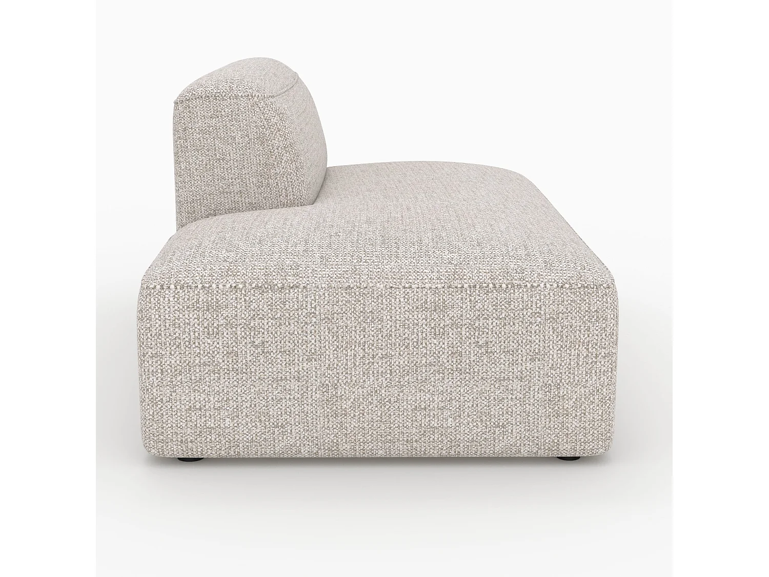 Chaise longue a destra per divano modulare in tessuto beige - Hestia