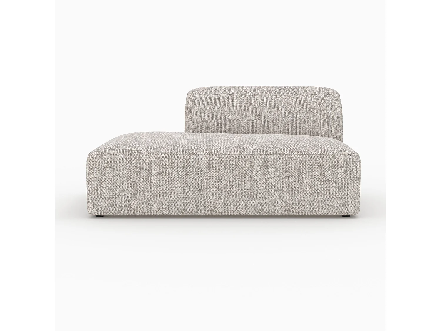 Chaise longue a destra per divano modulare in tessuto beige - Hestia