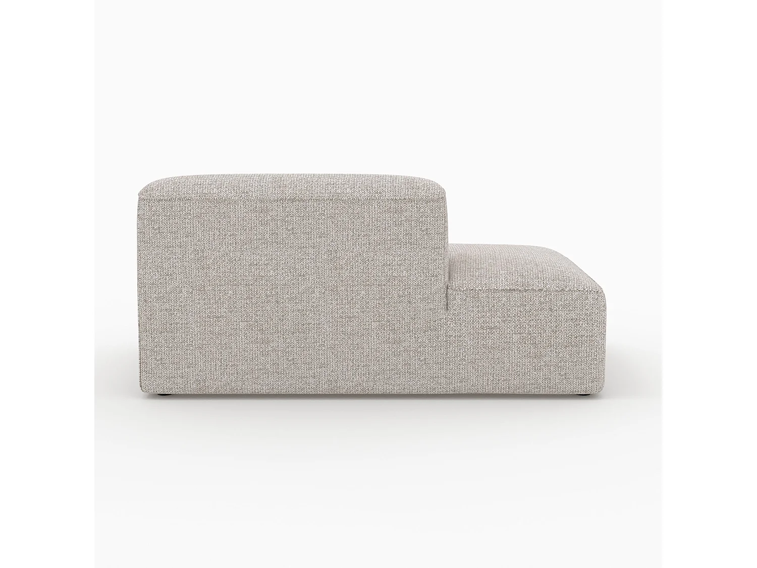 Chaise longue a destra per divano modulare in tessuto beige - Hestia