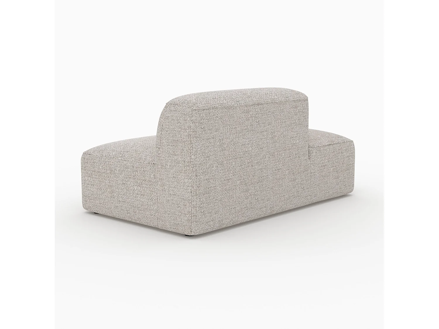 Chaise longue a destra per divano modulare in tessuto beige - Hestia