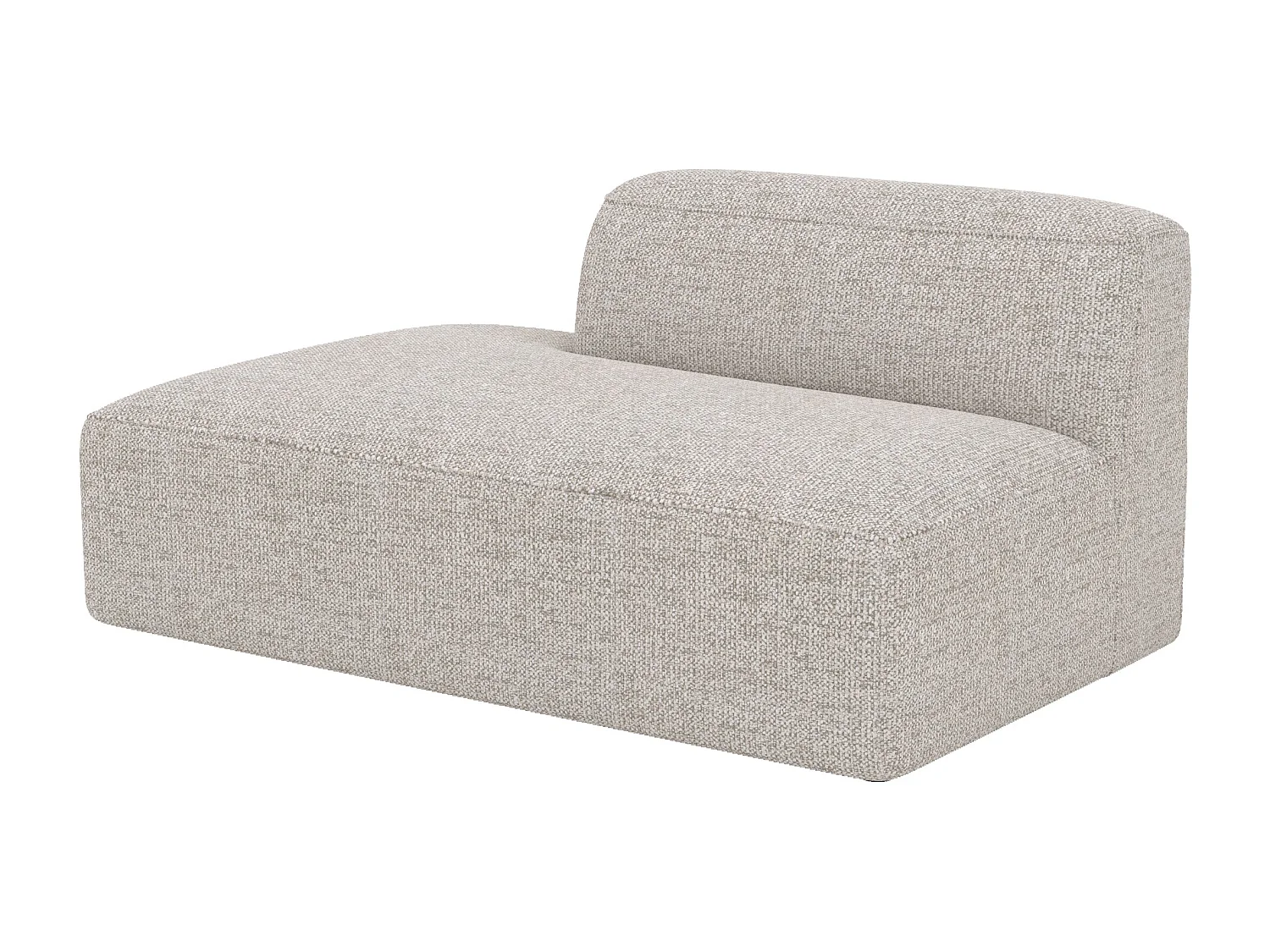 Chaise longue a destra per divano modulare in tessuto beige - Hestia