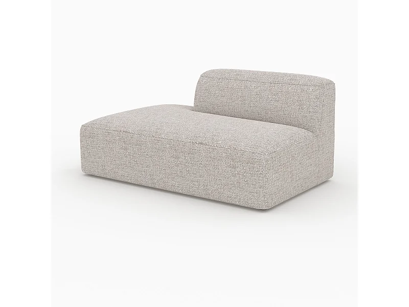 Diván con respaldo a la derecha para sofá modular de tela beige - Hestia