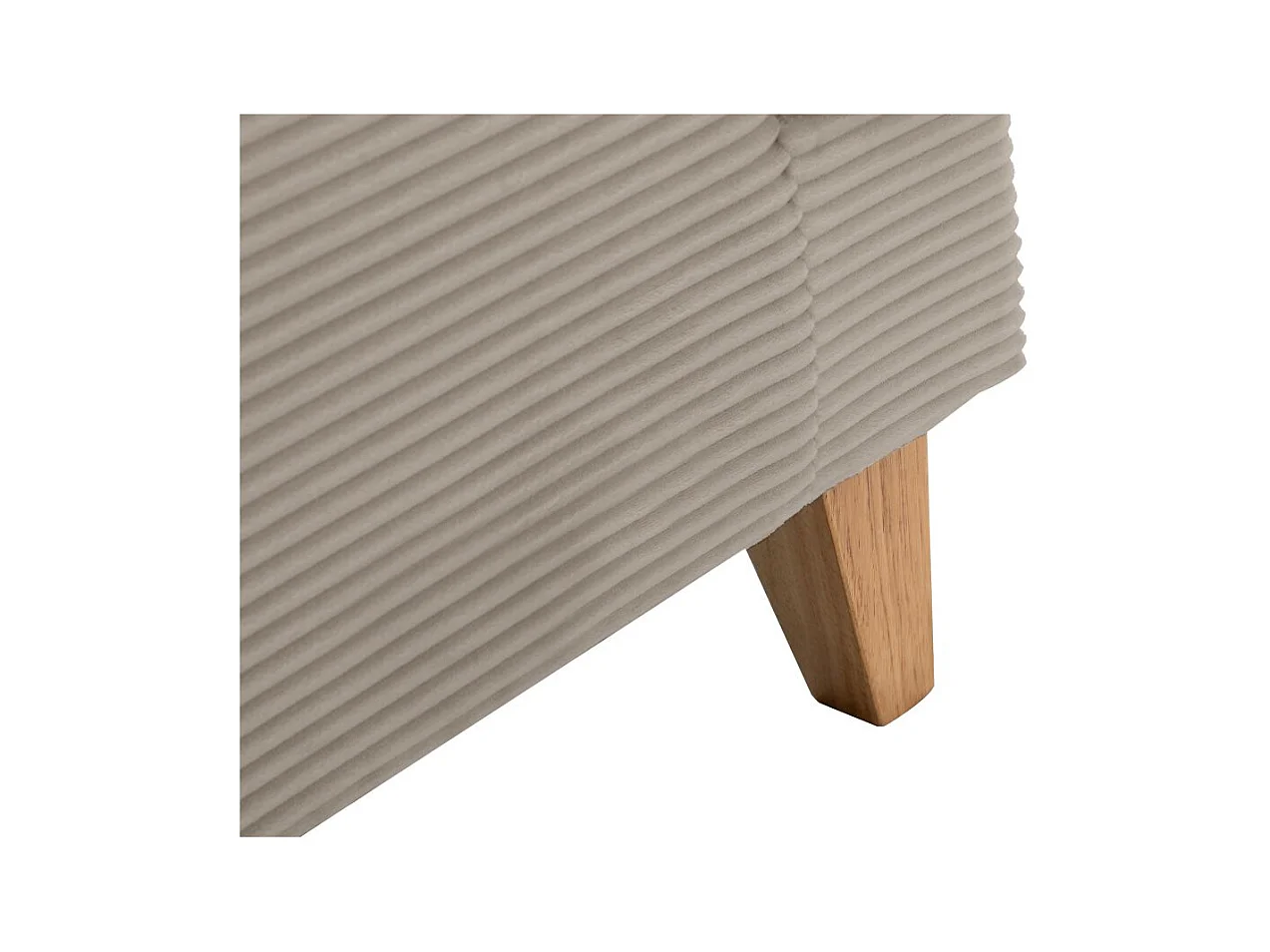 Canapé droit 2 places TALMA en velours côtelé taupe